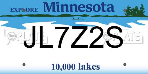 JL7Z2S Minnesota License Plate