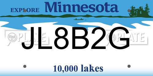 JL8B2G Minnesota License Plate