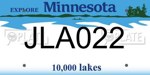 JLA022 Minnesota License Plate