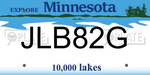 JLB82G Minnesota License Plate