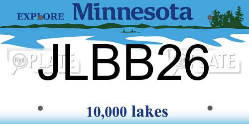 JLBB26 Minnesota License Plate
