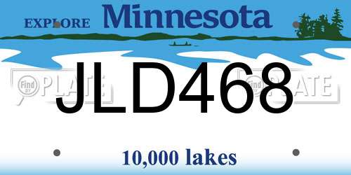 JLD468 Minnesota License Plate