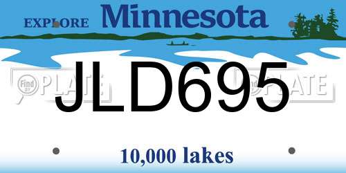 JLD695 Minnesota License Plate