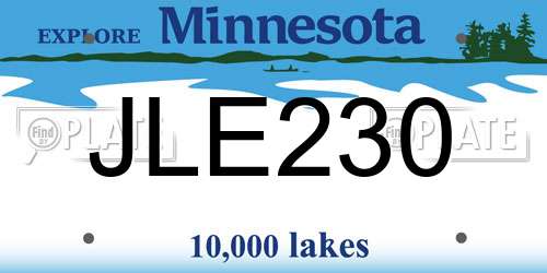 JLE230 Minnesota License Plate
