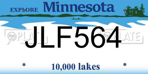 JLF564 Minnesota License Plate