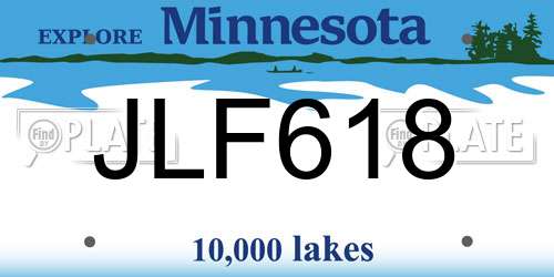 JLF618 Minnesota License Plate