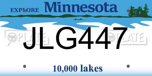 JLG447 Minnesota License Plate