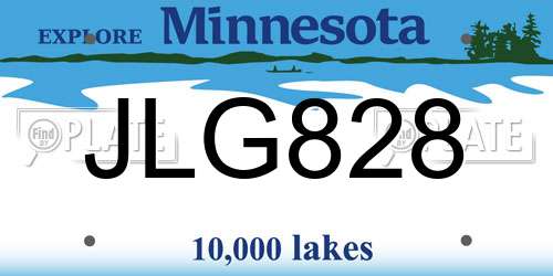 JLG828 Minnesota License Plate