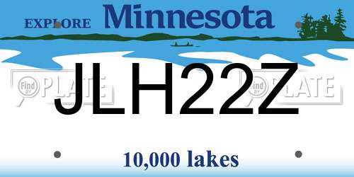 JLH22Z Minnesota License Plate