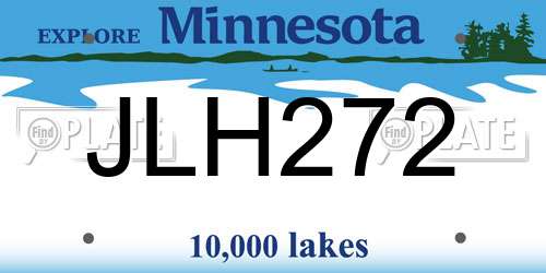 JLH272 Minnesota License Plate