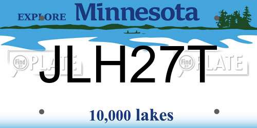 JLH27T Minnesota License Plate