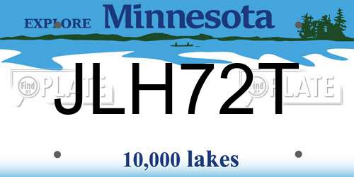 JLH72T Minnesota License Plate