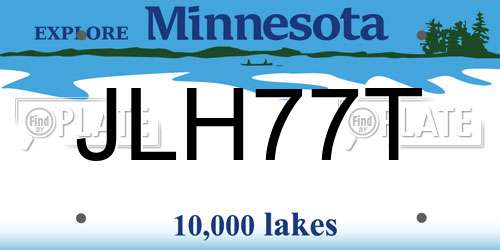 JLH77T Minnesota License Plate