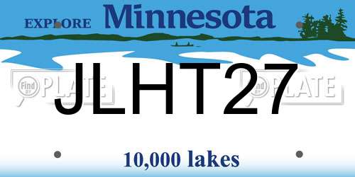 JLHT27 Minnesota License Plate