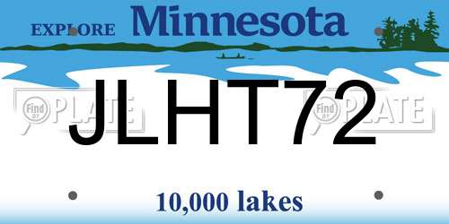 JLHT72 Minnesota License Plate