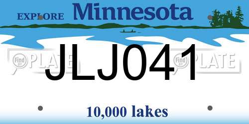 JLJ041 Minnesota License Plate