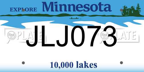 JLJ073 Minnesota License Plate