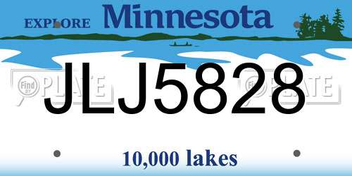 JLJ5828 Minnesota License Plate