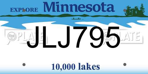 JLJ795 Minnesota License Plate