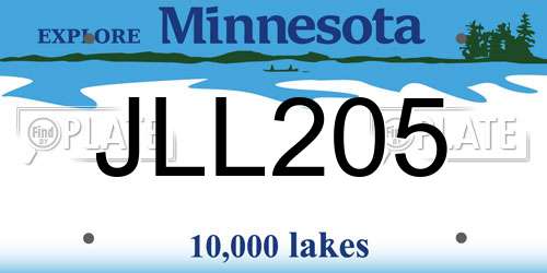 JLL205 Minnesota License Plate