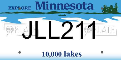 JLL211 Minnesota License Plate