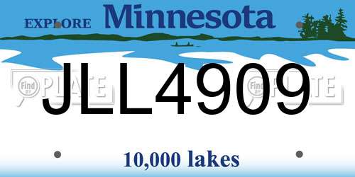 JLL4909 Minnesota License Plate