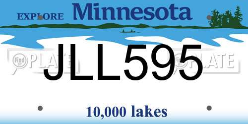 JLL595 Minnesota License Plate