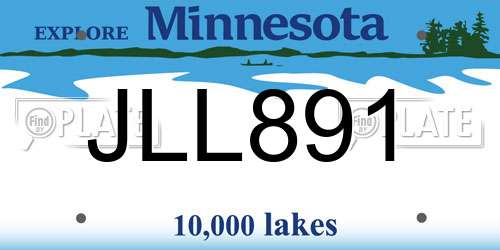 JLL891 Minnesota License Plate