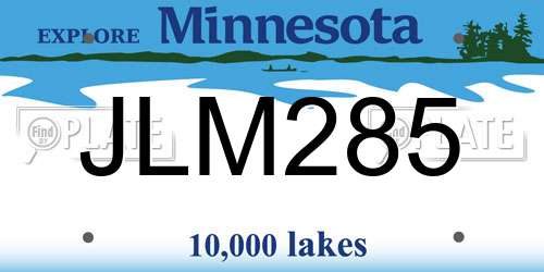 JLM285 Minnesota License Plate