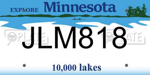 JLM818 Minnesota License Plate