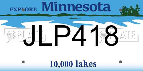 JLP418 Minnesota License Plate