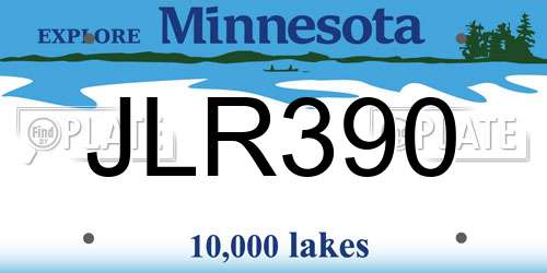 JLR390 Minnesota License Plate