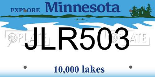JLR503 Minnesota License Plate