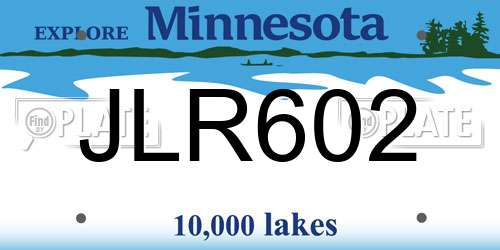 JLR602 Minnesota License Plate
