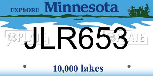 JLR653 Minnesota License Plate