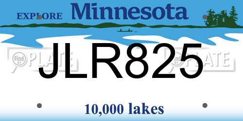 JLR825 Minnesota License Plate