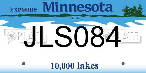 JLS084 Minnesota License Plate