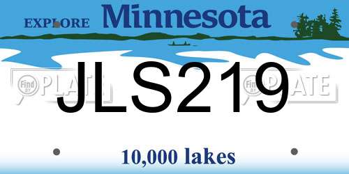 JLS219 Minnesota License Plate