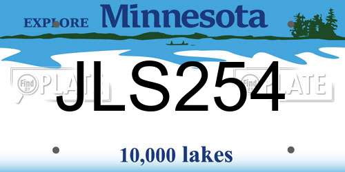 JLS254 Minnesota License Plate