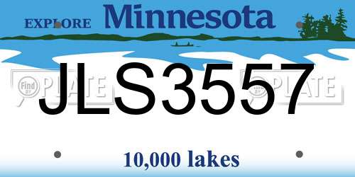 JLS3557 Minnesota License Plate