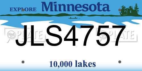 JLS4757 Minnesota License Plate