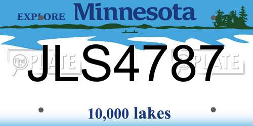 JLS4787 Minnesota License Plate