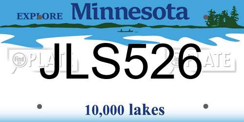 JLS526 Minnesota License Plate