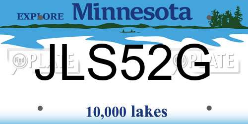 JLS52G Minnesota License Plate
