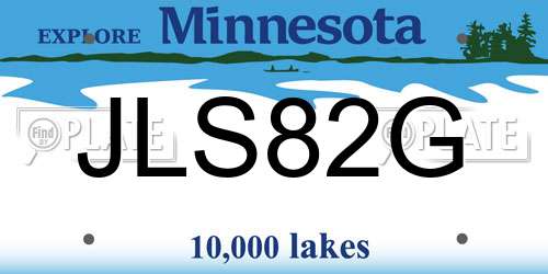 JLS82G Minnesota License Plate