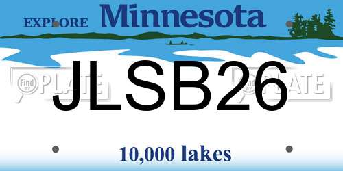 JLSB26 Minnesota License Plate