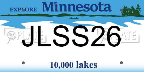 JLSS26 Minnesota License Plate