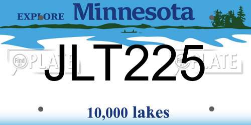 JLT225 Minnesota License Plate