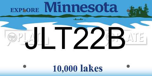 JLT22B Minnesota License Plate