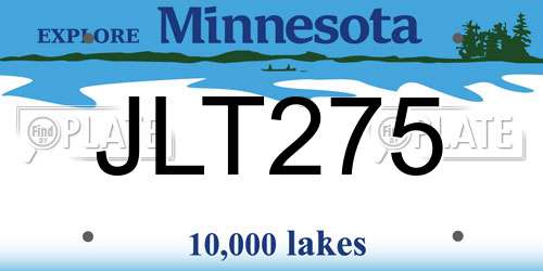 JLT275 Minnesota License Plate